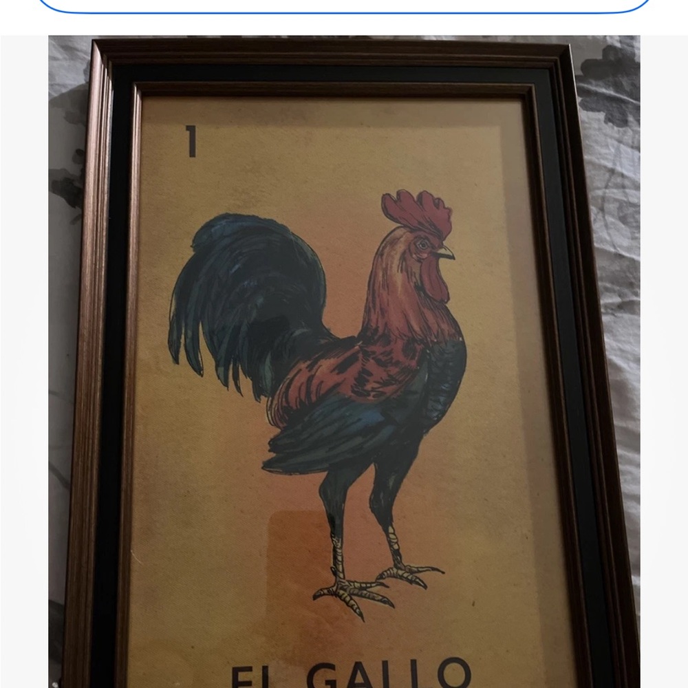 Wall Art La Loteria Prints- New Framed - Rooster Sun - Picture 2 of 2